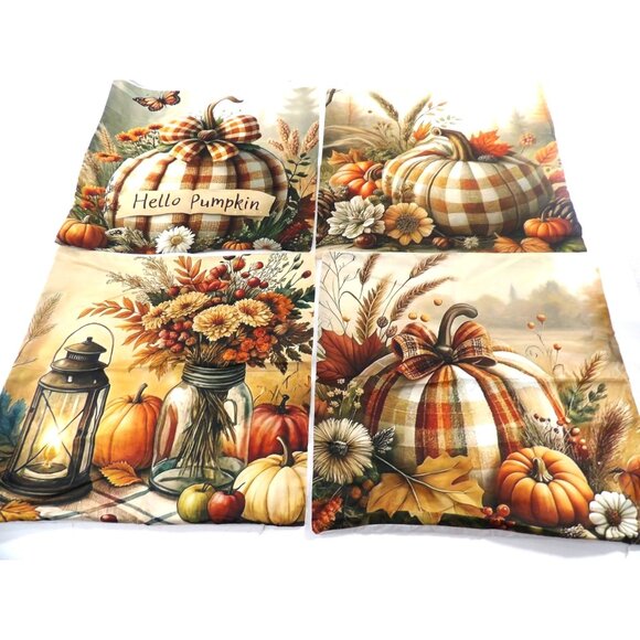Yiwu Other - Fall Halloween Thanksgiving Home Decor Pillow Covers set of 4 18X18" New